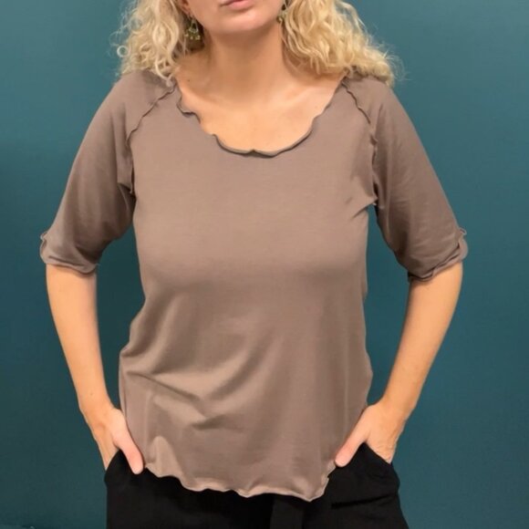 Black Wavy Bamboo Shirts 3/4 sleeve - Picture 2 of 5